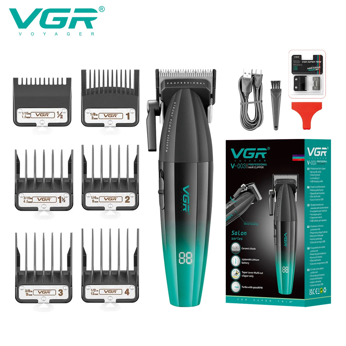 VGR Hair Clipper Professional Hair Trimmer Electric Clippers