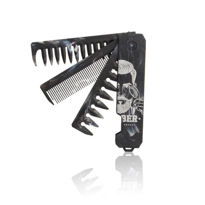 3 in 1 Pocket Folding Combs Plastic Wide Tooth Head Comb