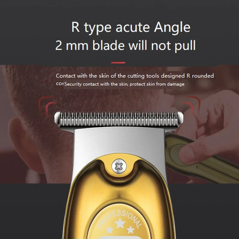 Kemei Professional Hair Trimmer Gold Clipper T-blade