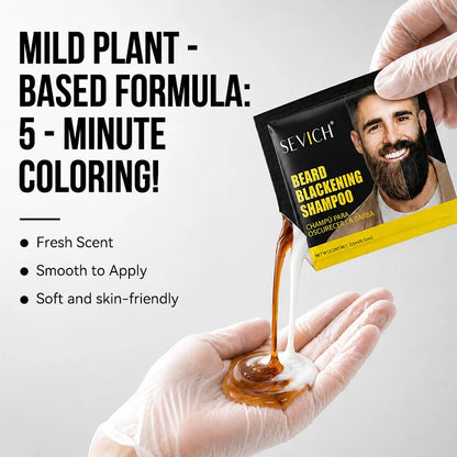 Health Natural Hair Dye Black Beard Shampoo Beard Paint