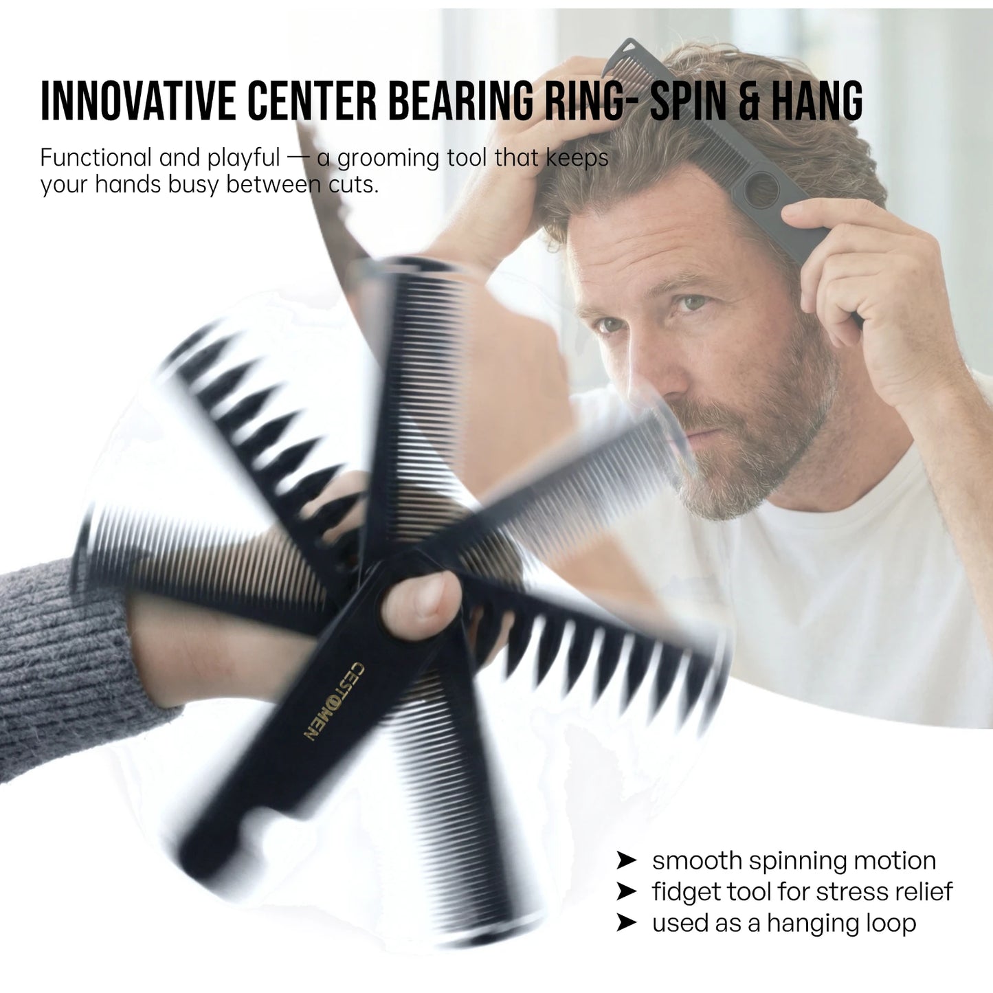 360°Rotatable Ring Folding Comb & Brush Set