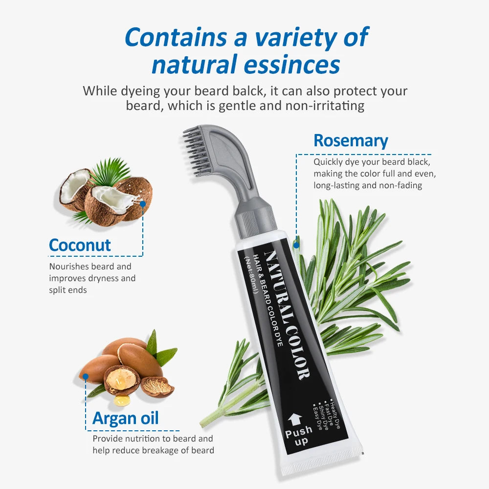 3 Minutes Black Beard Dye Cream With Comb 80ml Rosemary