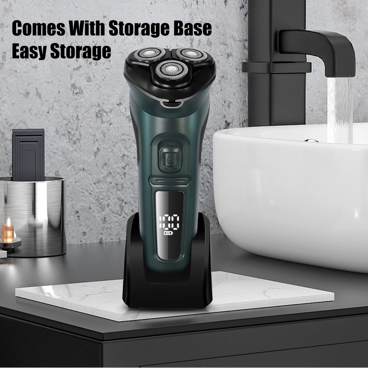 LCD Dislay Waterproof Electric Shaver For Men