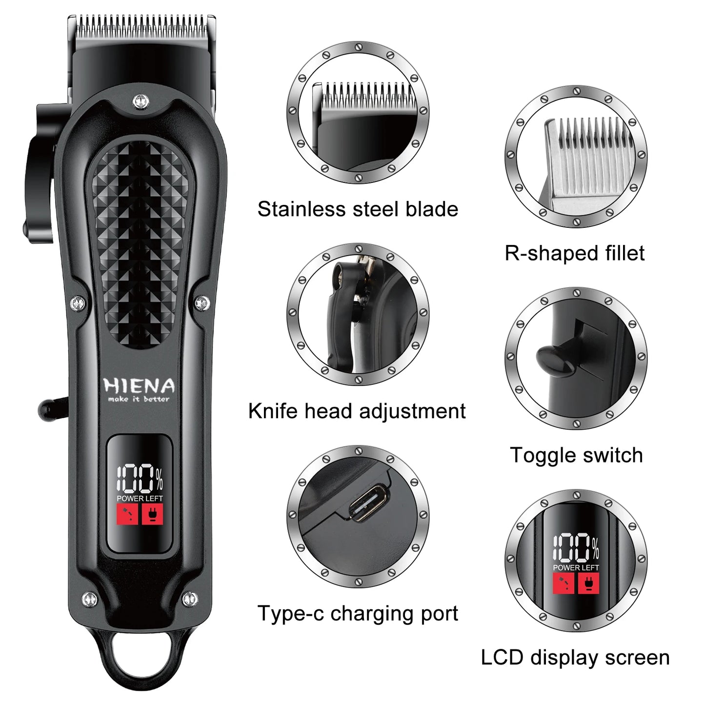 HIENA professional Hair Clipper for Barber Hair Trimmers
