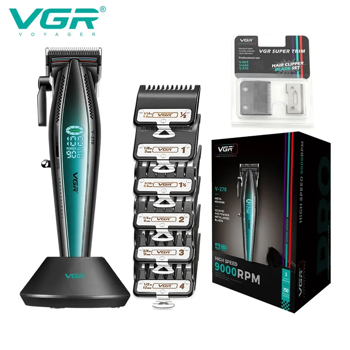 VGR Hair Trimmer Electric Cordless Hair Clipper Professional V-270