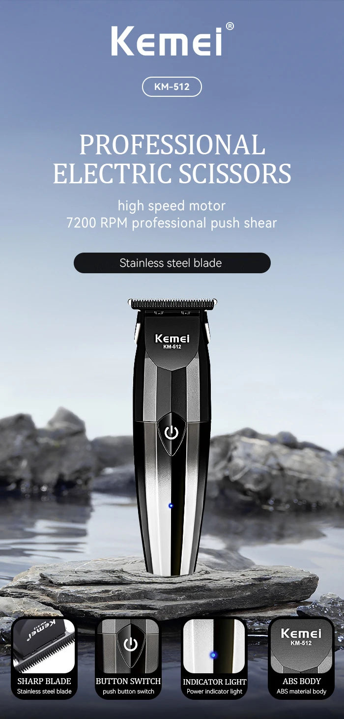 KM-512 Hair Clipper Electric Thruster USB Charging High Speed