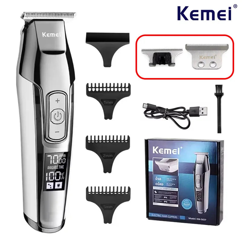 Kemei KM-5027 Original Electric Hair Clipper LCD Display