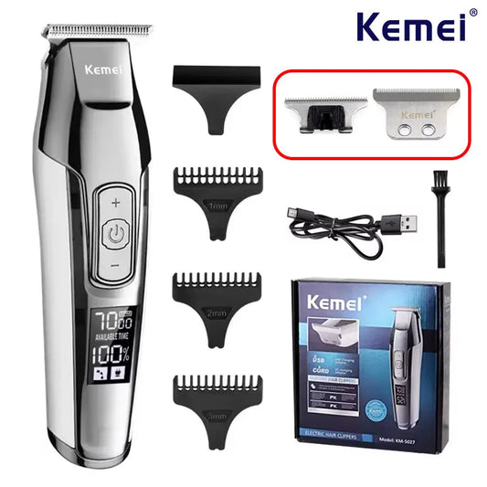 Kemei KM-5027 Original Electric Hair Clipper LCD Display