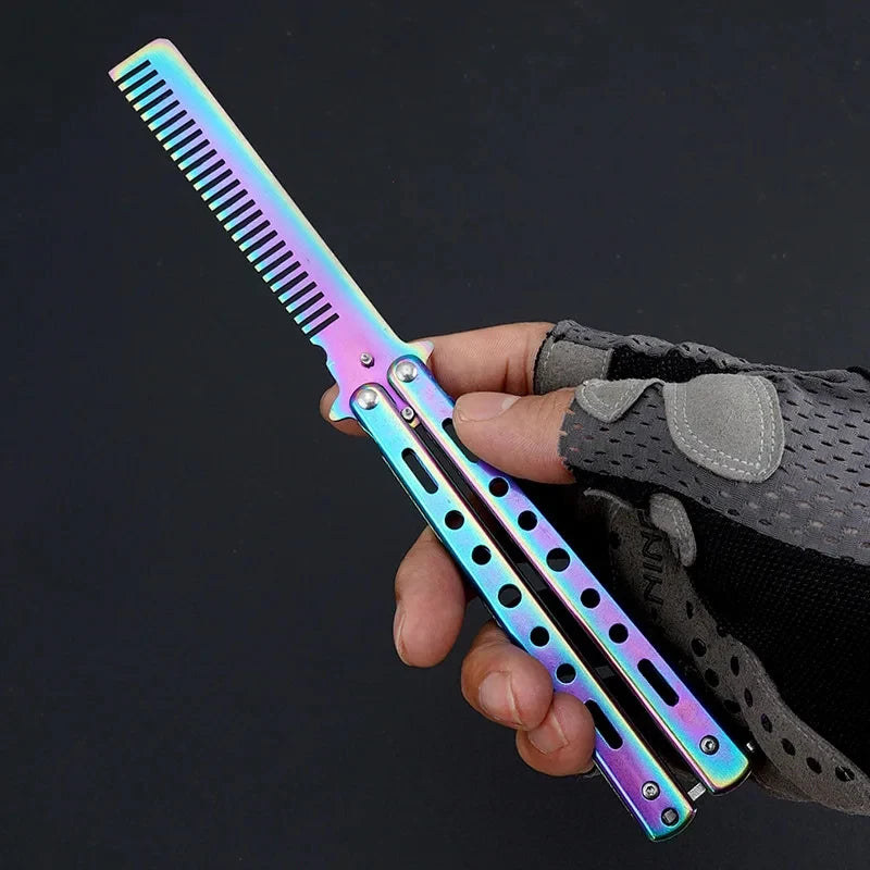 Foldable Comb Stainless Steel Butterfly Comb Beard Moustache