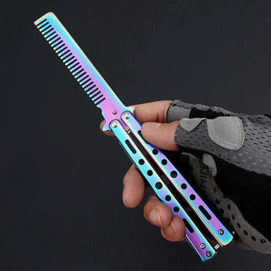 Foldable Comb Stainless Steel Butterfly Comb Beard Moustache
