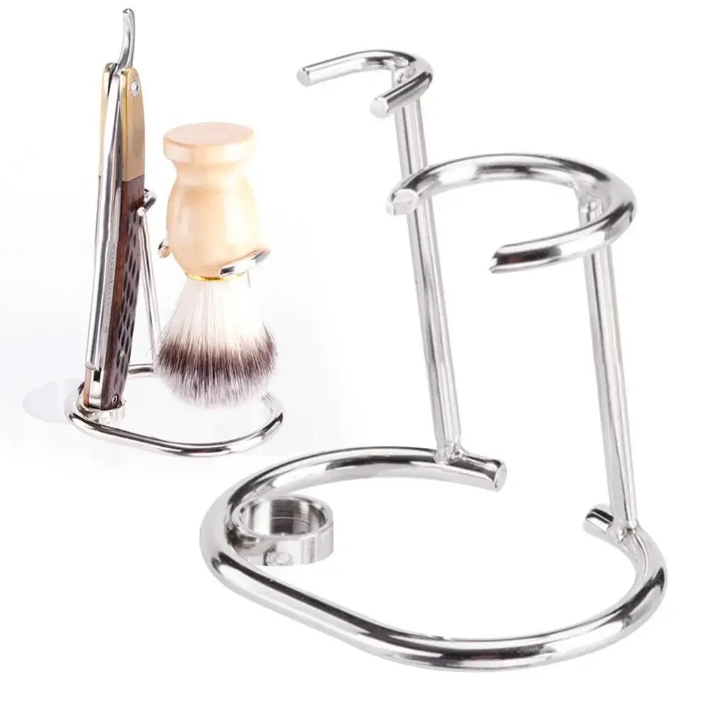 Men Shaving Brush Holder Manual Razor Stand Zinc Beard Tool