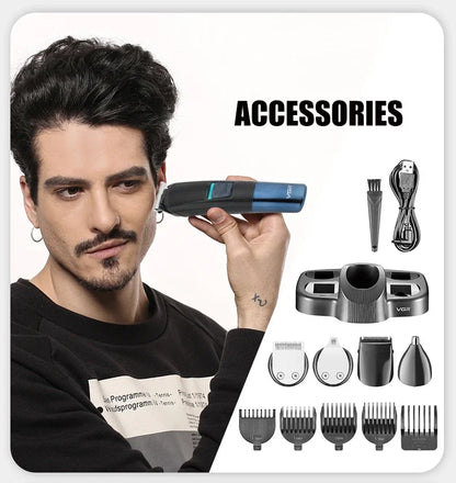 VGR All In One Beard Hair Trimmer For Men Grooming Kit