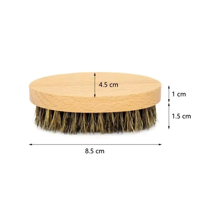 Wooden Hair Beard Brush For Men Natural Wood Boar Bristle