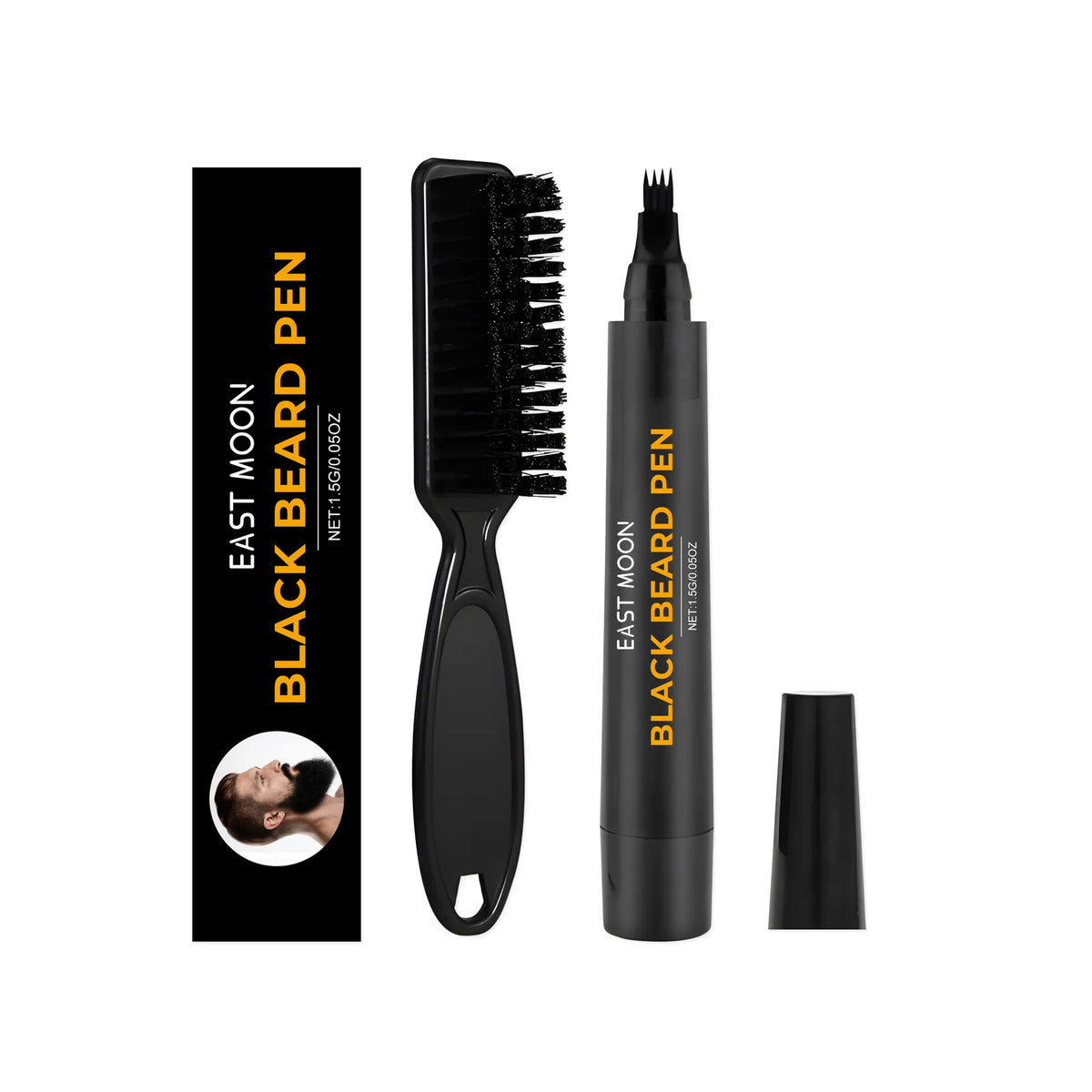 East Moon Black Beard Filler Pen with Brush Fast Permanent Coloring