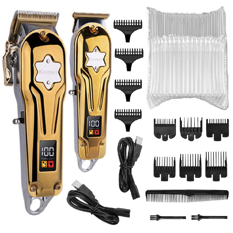 Original Kemei Full Metal Professional Combo Kit Hair Clipper & Beard Hair Trimmer