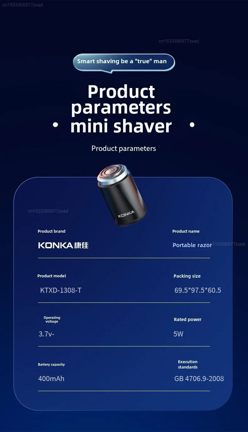 Xiaomi KONKA Mini Portable Electric Shaver Quick Cleaning  Shaver