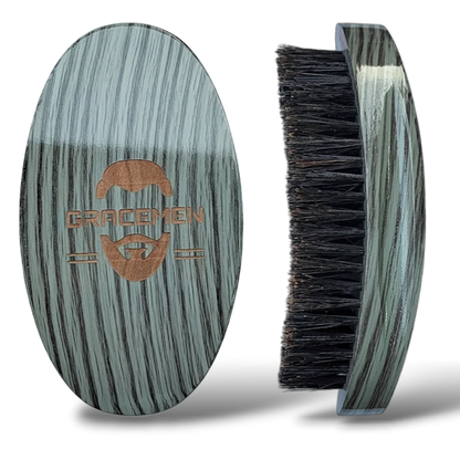 Gracemen 360 Wave Brush Afro Men Curved Wooden Handle