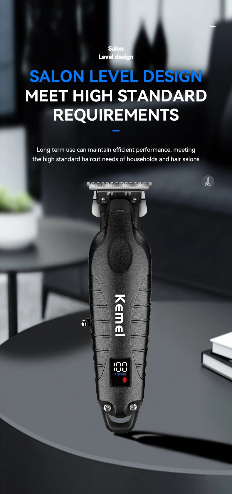 Kemei  Hair Clipper Professional Trimmer Cordless Haircut km-2293