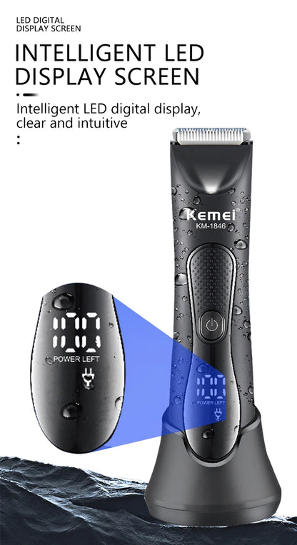 Kemei IPX7 Waterproof Hair Trimmer Shaver KM-1846