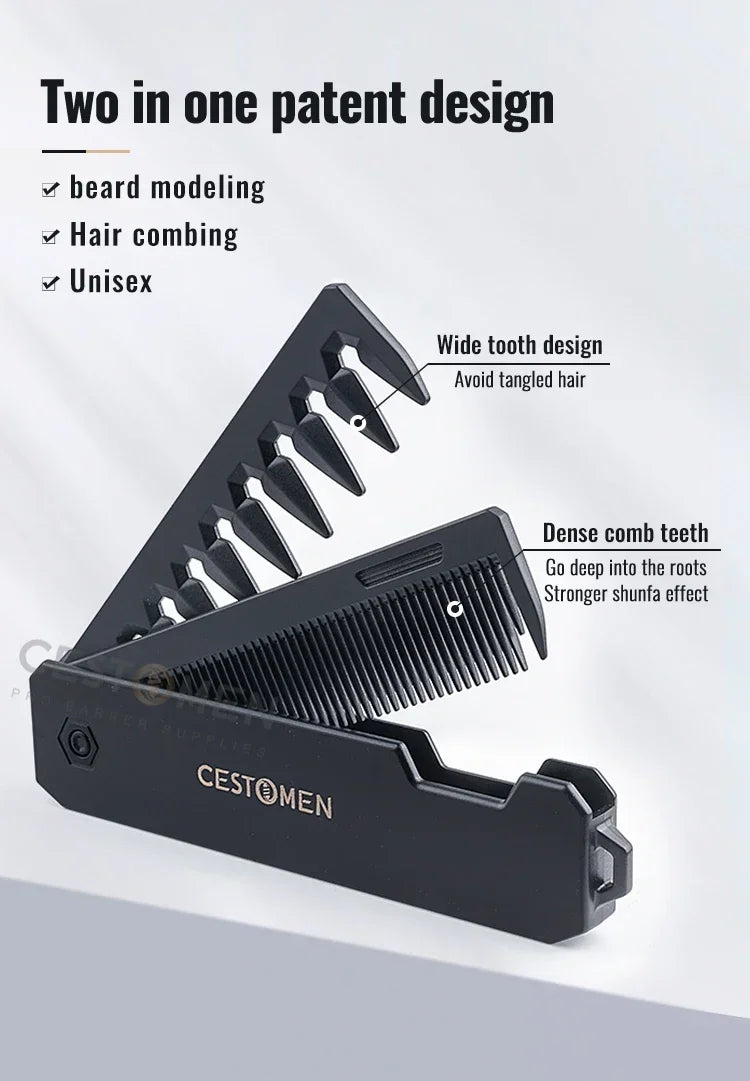 2 in 1 Multifunctional Folding Comb Wide Tooth Detangler Comb