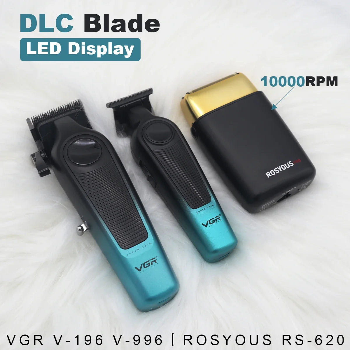 VGR Professional  Men's Clippers Kit Barber Cordless Electric Hair Cutting