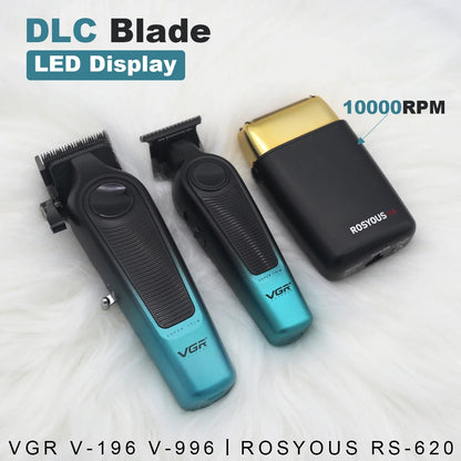 VGR Professional  Men's Clippers Kit Barber Cordless Electric Hair Cutting