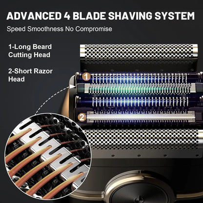 Electric Razor for Men 4 Blades Floating Head Foil Shaver