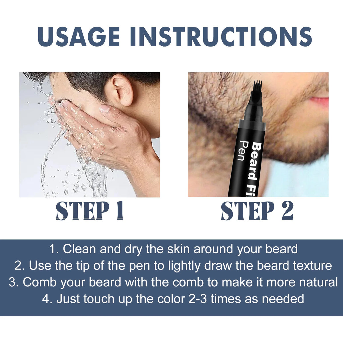 Beard Filling Pen Series Waterproof Non Irritating Lasting