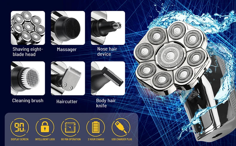 YUNCHi 6 in 1 Grooming Kit Electric Shaver Men's Beard