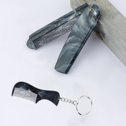 Portable Steel Combs Folding Pocket Beard Comb For Men