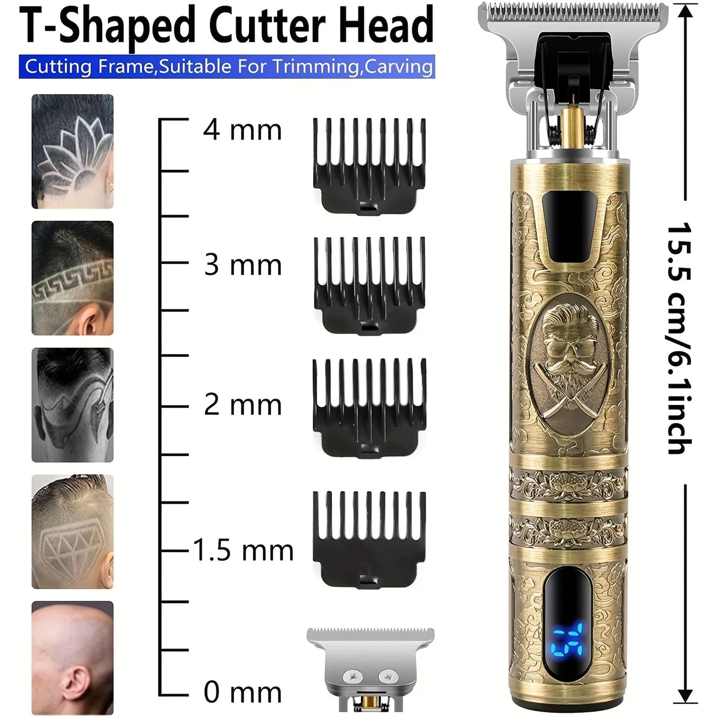 Electric Hair Clipper With LCD Display Oil Head Hair Cutting Machine