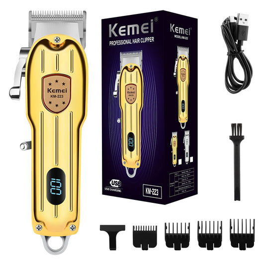 KEMEI Professional Men's Hair Clippers Zero Gapped Gold km-223