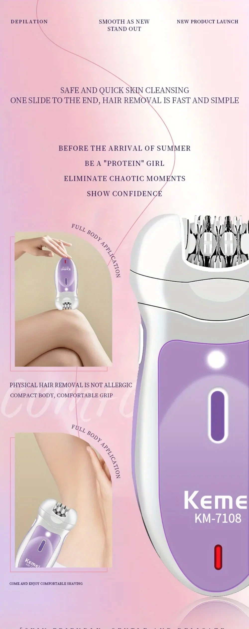 KM-7108 New Four in One USB High Electric Hair Puller