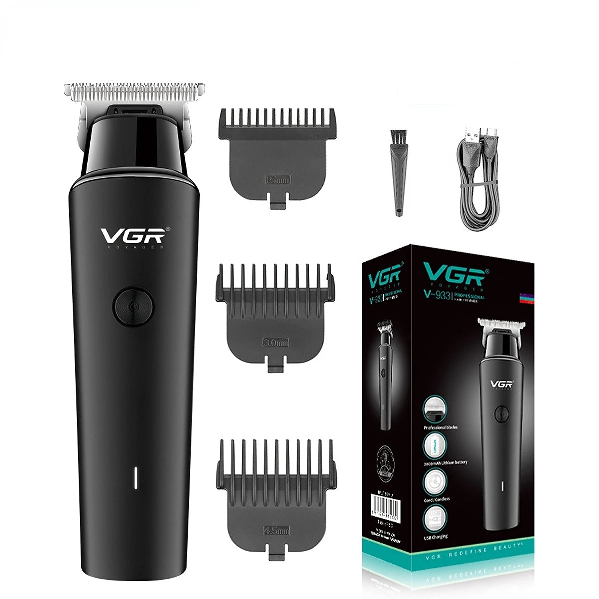 VGR Hair Trimmer Cordless Professional Hair Clipper V-933 V-937