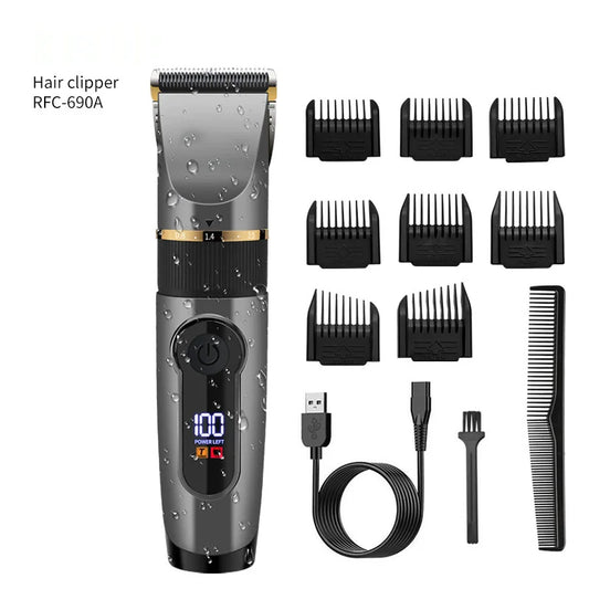 SURKER Professional Hair Clipper Ceramic Blade Male Hair Trimmer