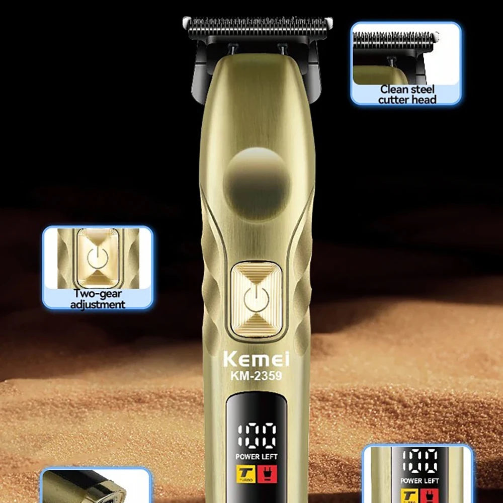Kemei Professional Cordless Trimmer High Torque Zero-gap