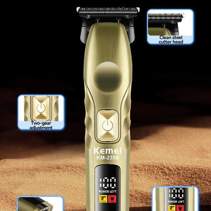 Kemei Professional Cordless Trimmer High Torque Zero-gap