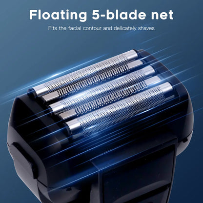 Men's electric shaver floating 5 blade net razor for men