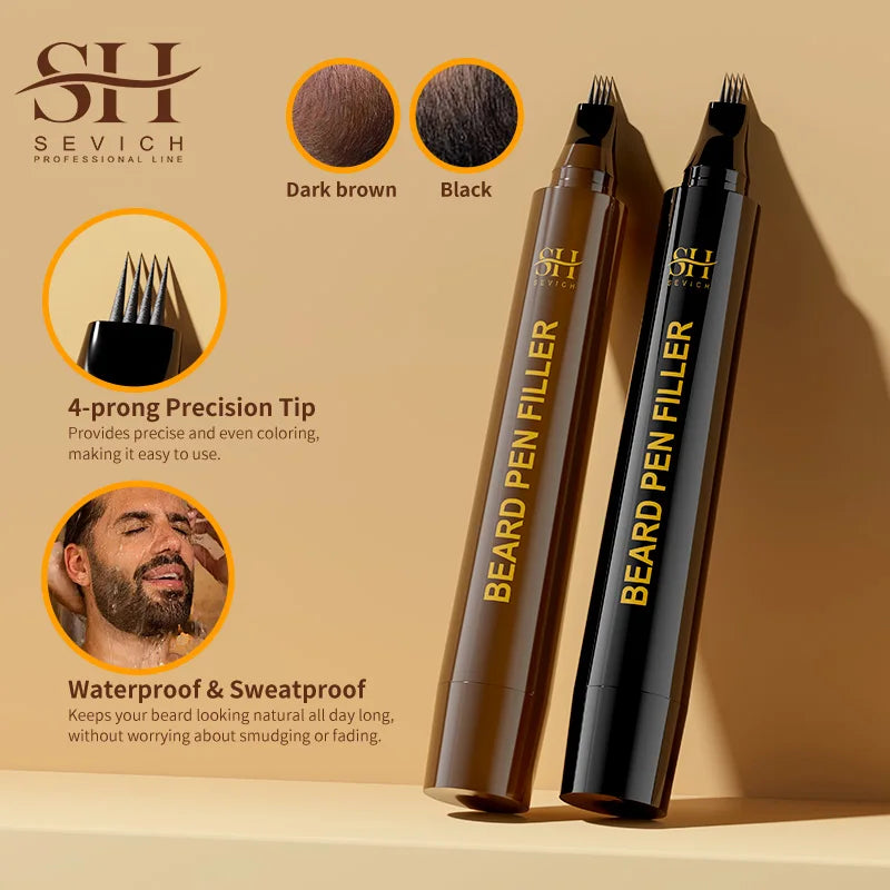 Waterproof Beard Pen Filler Men Moustache Coloring Pen Beard