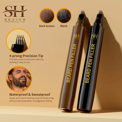 Waterproof Beard Pen Filler Men Moustache Coloring Pen Beard