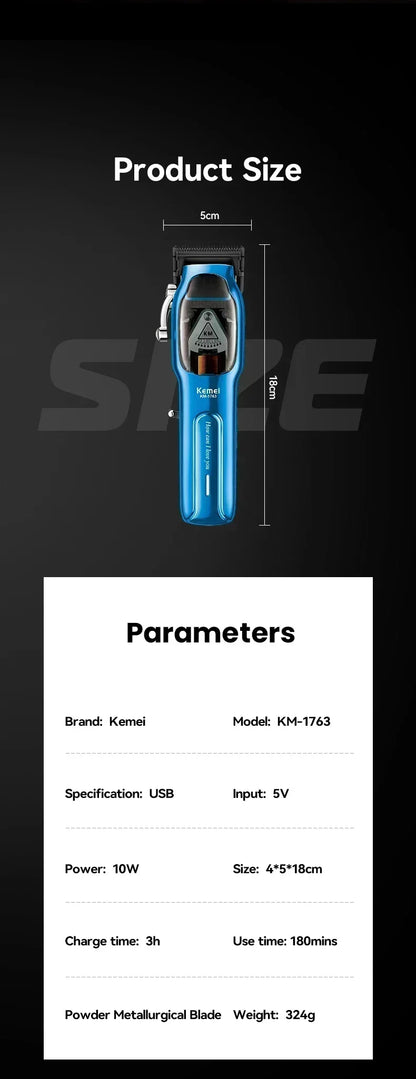 Kemei Km-1763 Fully Automatic Professional Men's Hair Clipper