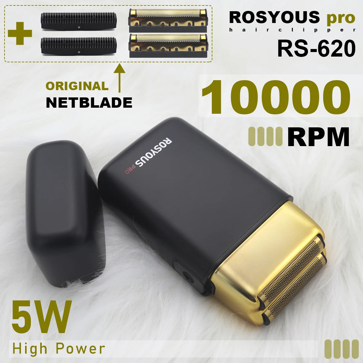 Double Foil Shaver RS-620 Professional Men's Electric Beard Trimmer