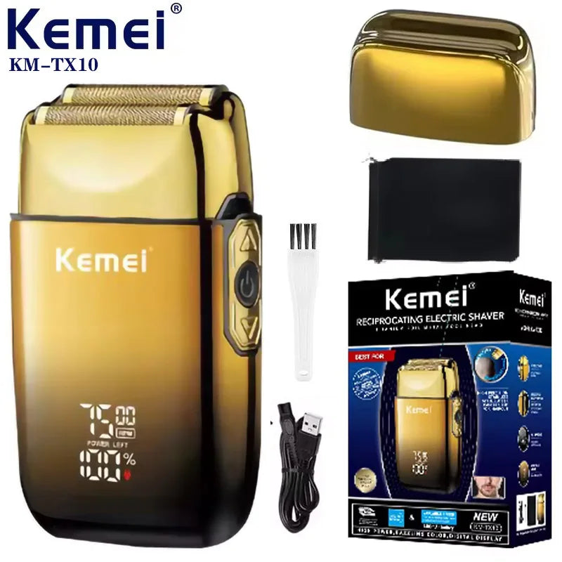 Kemei TX10 Electric Shaver Hair Rechargeable Facial & Beard Foil Razor
