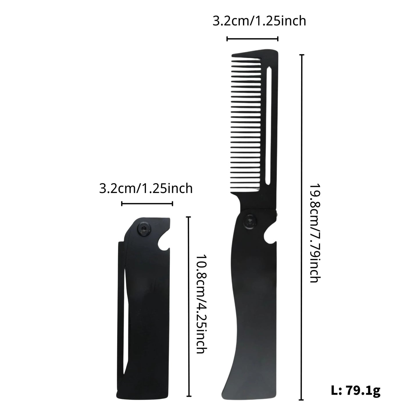 Portable Steel Combs Folding Pocket Beard Combs