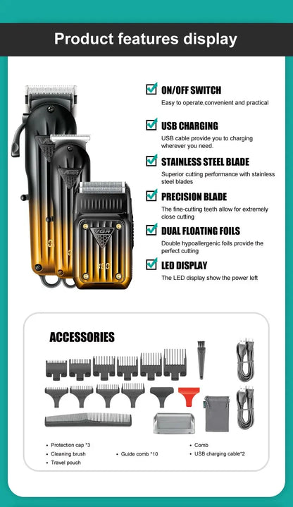 VGR Hair Trimmer Professional Hair Clippers Reciprocating V-644