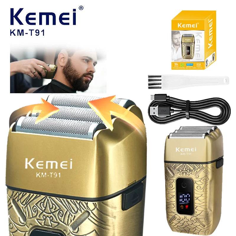 Kemei Electric Triple Blades Razor Rechargeable Barber KM-T91