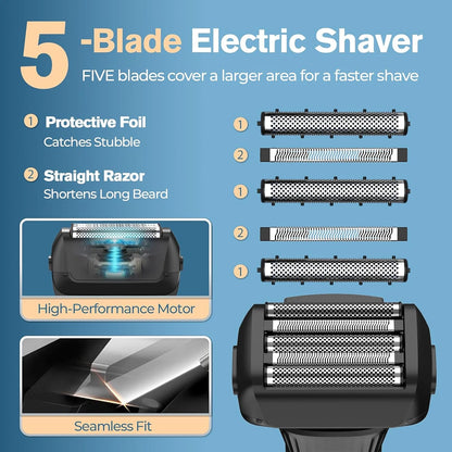 5-D Reciprocating Shaver for Men with LCD Digital Display
