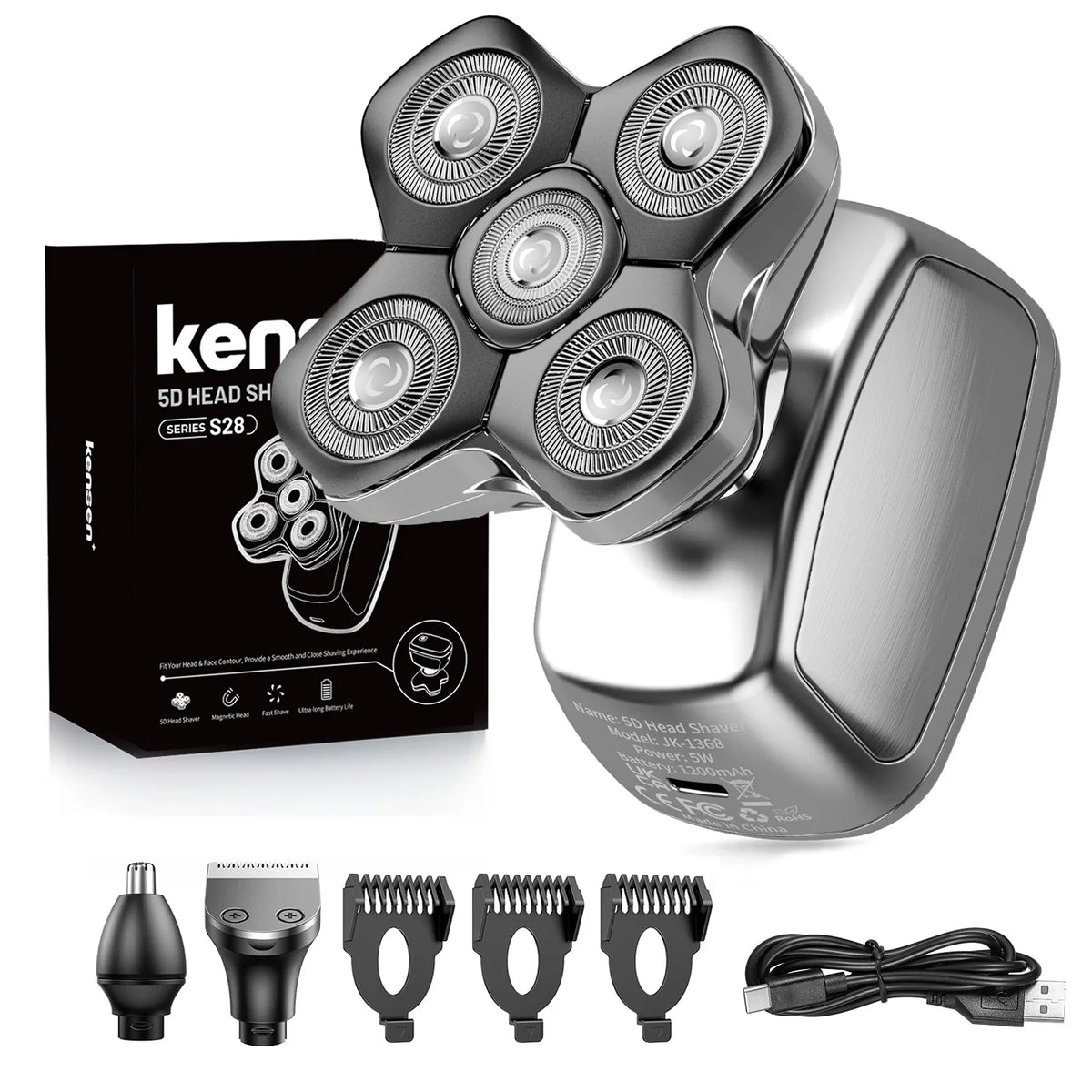 Kensen S28 Head Shaver for Men Electric Beard Trimmer