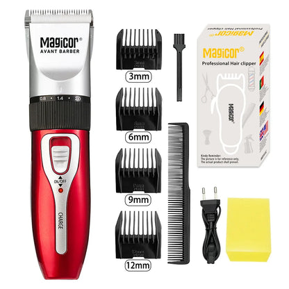 MAGICOR Professional Hair Clipper Red Hair Trimmer Hair Cutting