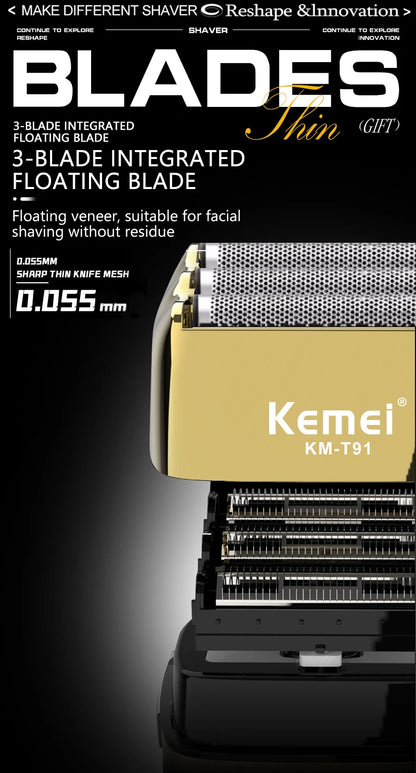 Kemei Electric Triple Blades Razor Rechargeable Barber KM-T91